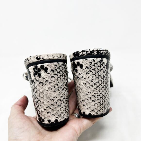 [A New Day] Snake Print Snakeskin Faux Leather Strappy Chunky Block Heels Sz 10 - Picture 5 of 11